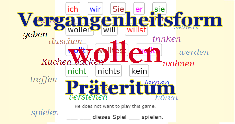 Verb WOLLEN Past Tense<br>(20 questions)