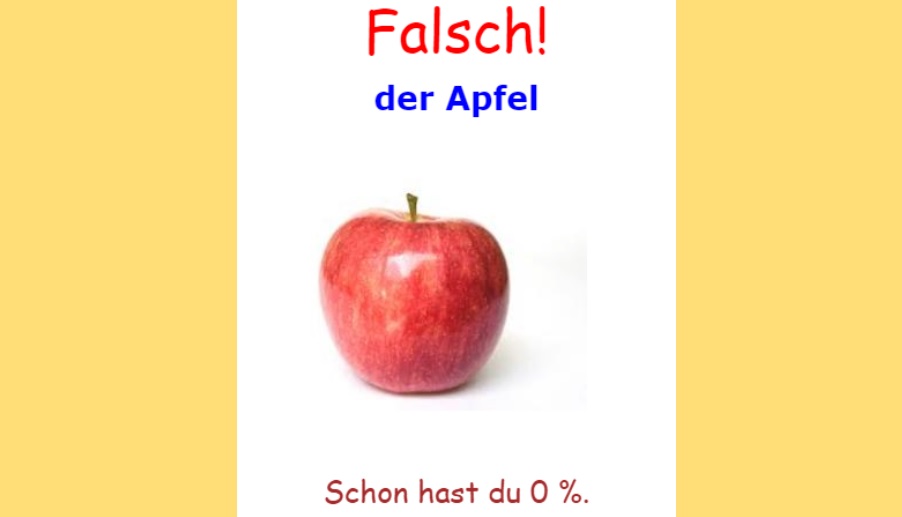 Deutsch Übungen, German exercises Reading Vowels<br>Names of Fruits