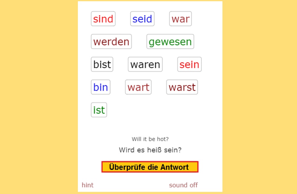 Verb SEIN - the weather<br>(20 exercises)