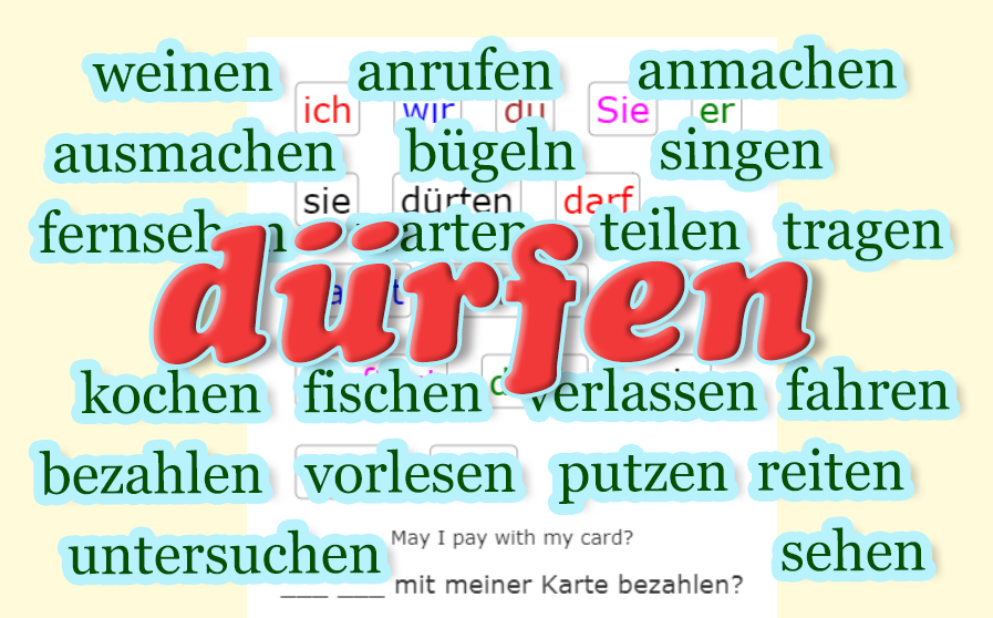 Verb DÜRFEN - Important Verbs<br>(20 exercises)