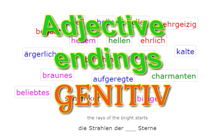 Adjective Endings - Genitive<br>(20 exercises)